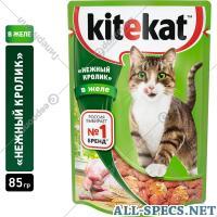 Kitekat Futtermittel für Wels «Kitekat» Kaninchen in Jelly 85 g.