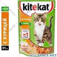 Kitekat Futtermittel für Wels «Kitekat» Hühnerfleisch in Jelly 85 g.